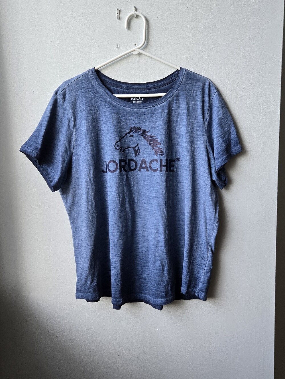 Cotton Tshirt Jordache Womens XXL Blue Retro Flaw